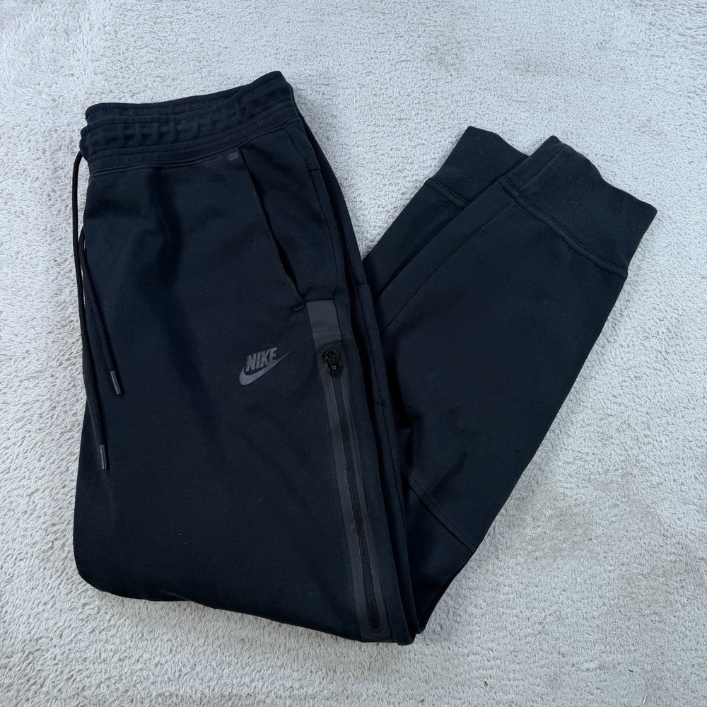 Nike Sweatpants Mens Medium Black Drawstring Zip Pocket Joggers Gym Active